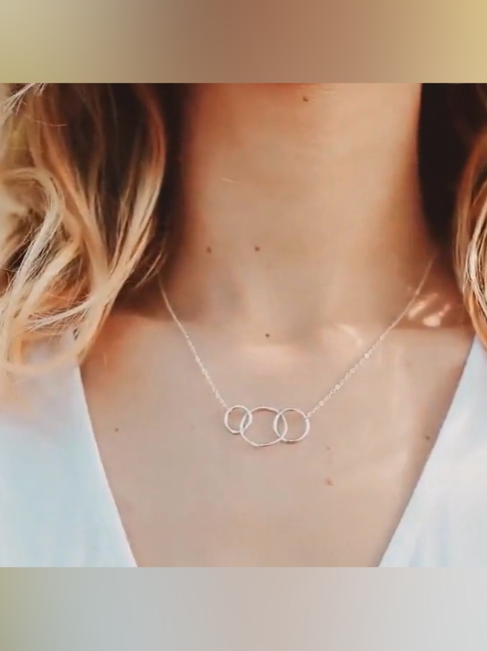 Sterling Silver Interlocking Circles Necklace